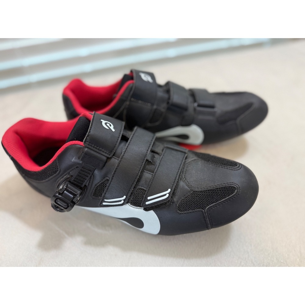 Peloton Cycling Shoes Size 45 / US 11 Black Red Indoor Bike Clip In